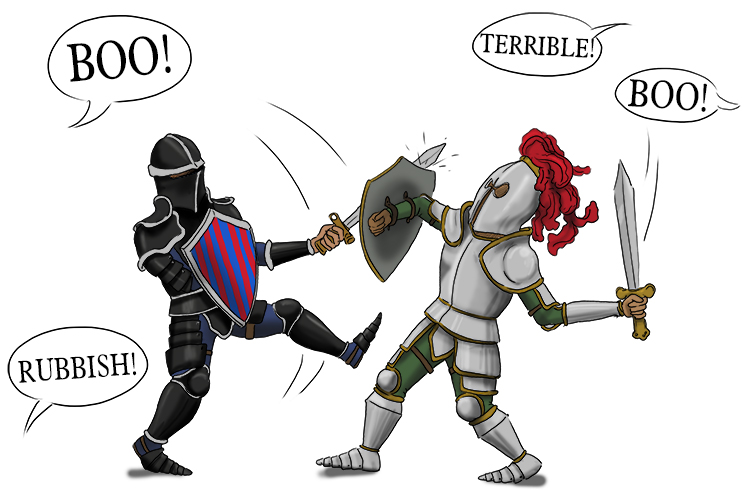 With knights, you have to jeer at them (Nigeria) and also give them a boo (Abuja).